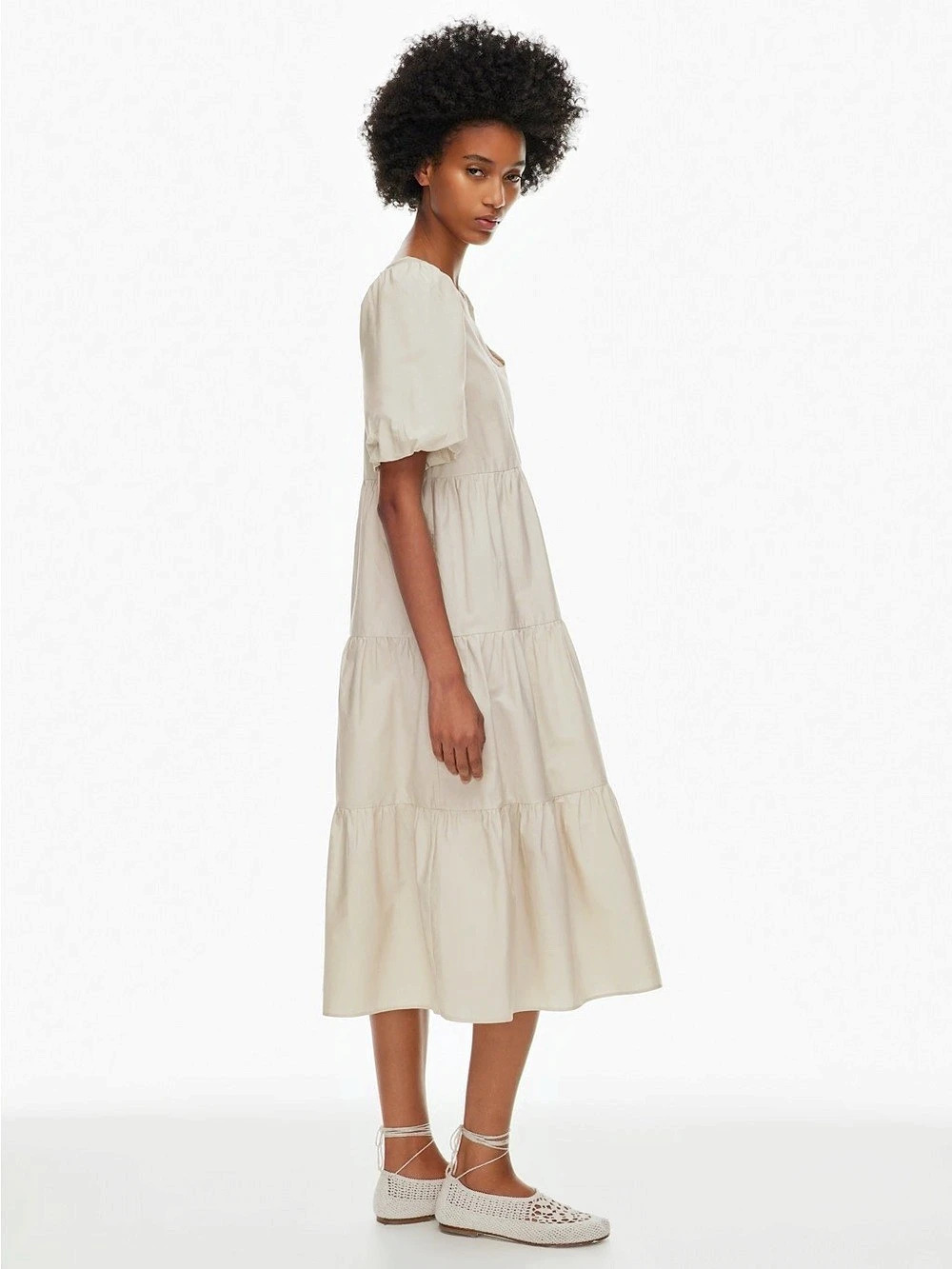 Babaton Poplin Dress Cream